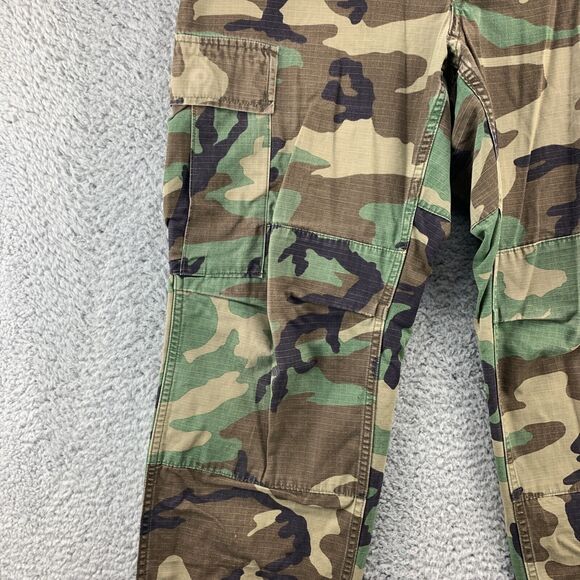 VTG Army Marine Woodland CAMO Cargo Mens Pants Button Fly Size Small Short - Picture 4 of 16